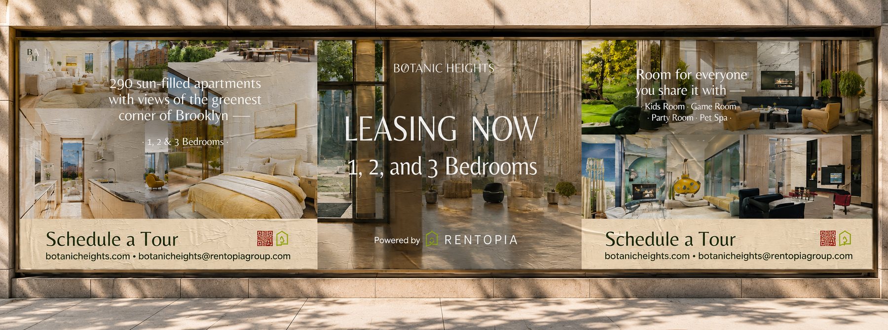 Leasing window wrap, Botanic Heights