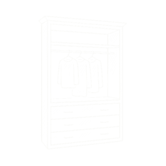 Hand-drawn icon of a fitted wardrobe for custom storage