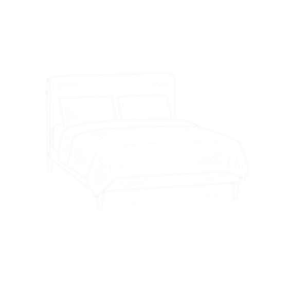 Hand-drawn icon of a bed for gracious bedrooms