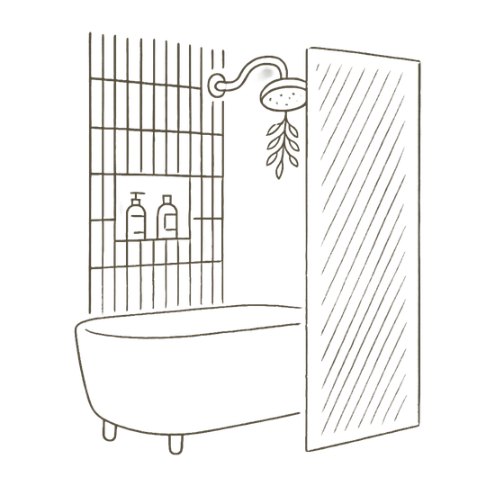 Hand-drawn bath icon in Shadow Taupe