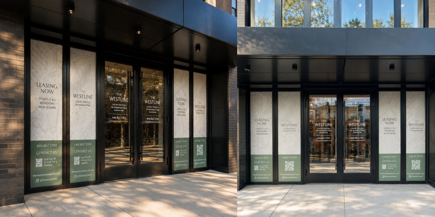 Signage, at street level